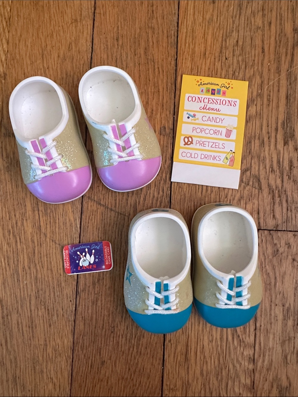 American Girl Bowling Shoes, Card, and Poster
